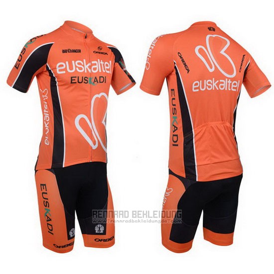 2013 Fahrradbekleidung Euskalte Orange Trikot Kurzarm und Tragerhose